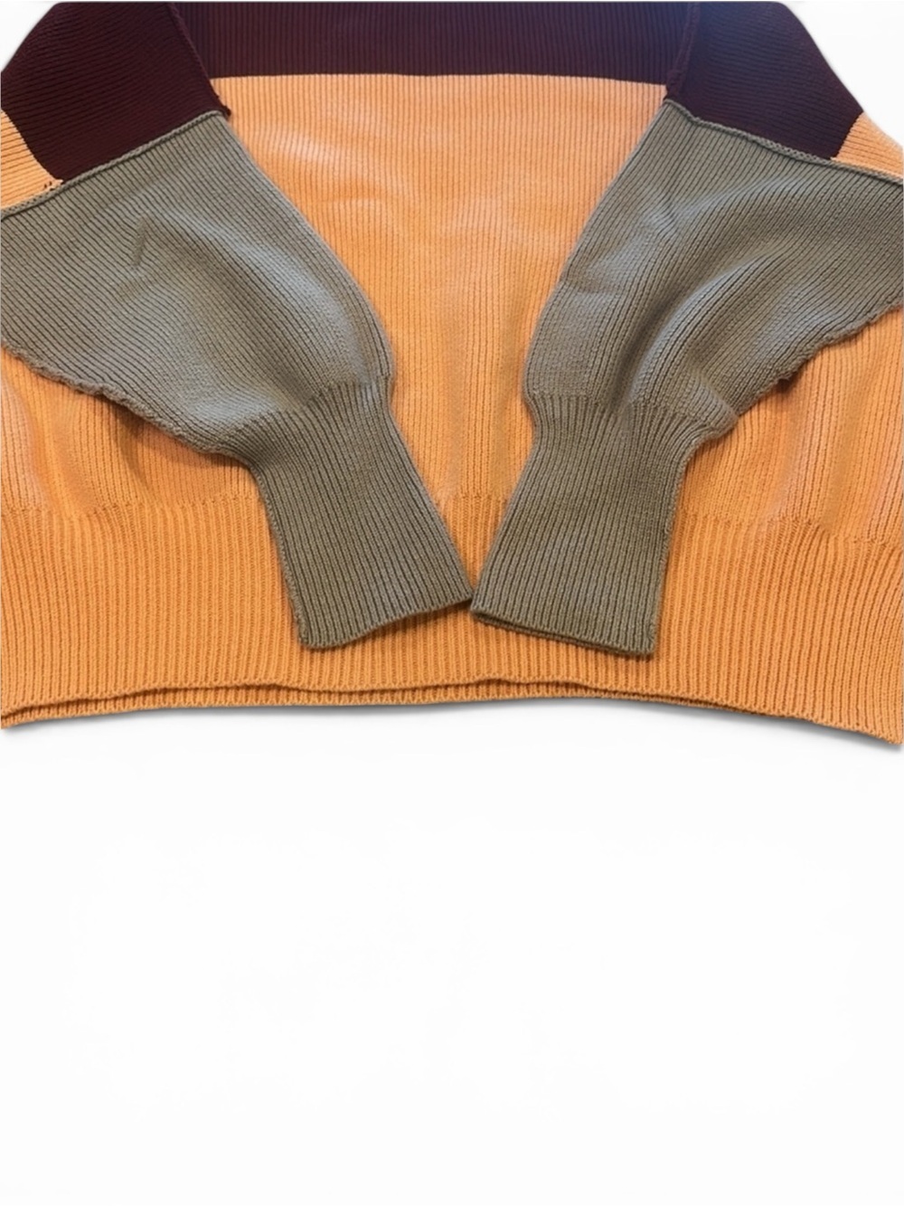 Free People Easy Street Sweater Size XS Color Block Pullover Ribbed Knit Relaxed - Picture 7 of 13